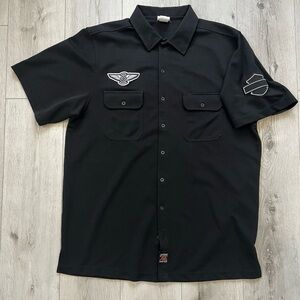 Harley-Davidson Riding Academy Black Button Down Shirt Large